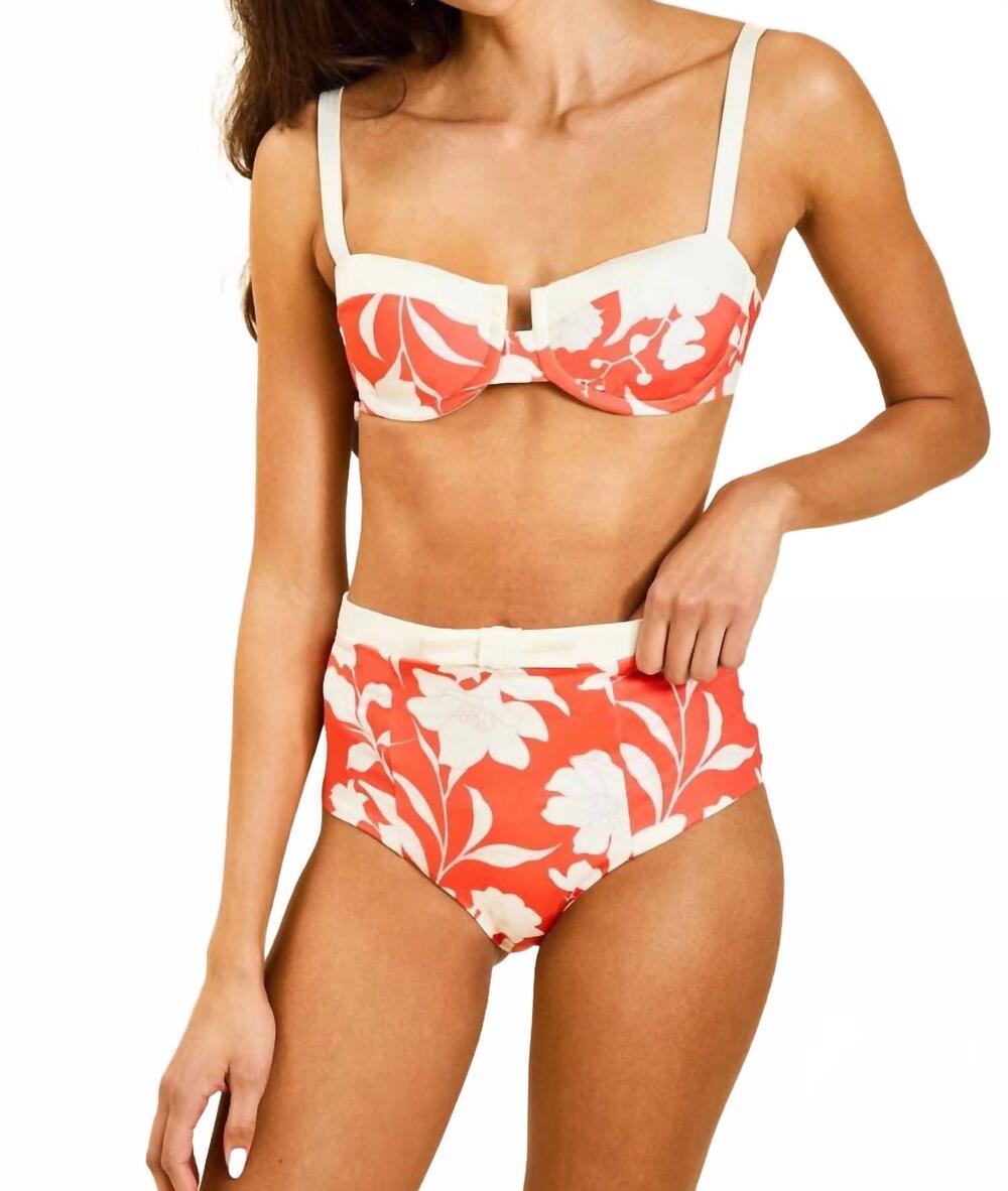 NEW MESTIZA NEW YORK tangier balconette bikini top in huckleberry mandarin